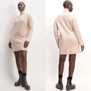 Everlane The Cozy Stretch Turtleneck Dress Whisper Pink Women's XS NWT